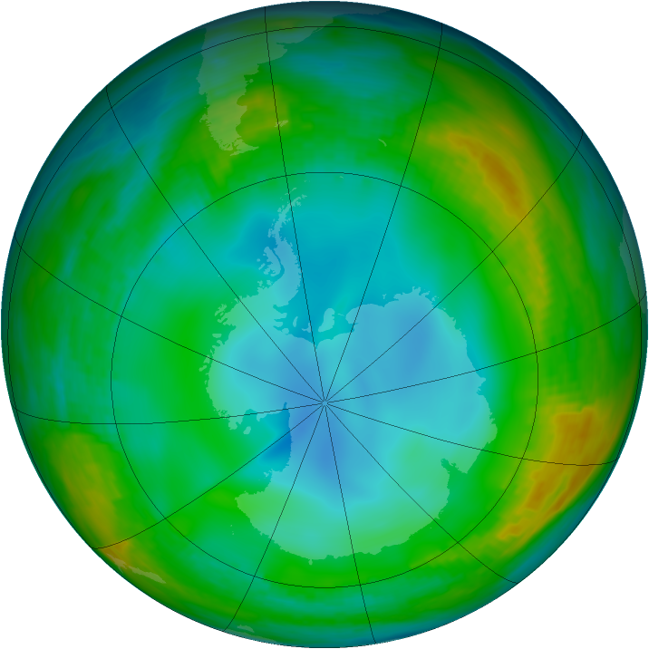 Antarctic ozone map for 02 July 1983